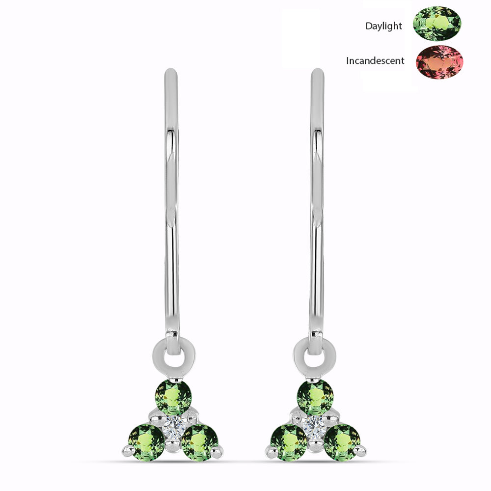 Pendientes de Plata con Alejandrita natural y Topacio Blanco 1 