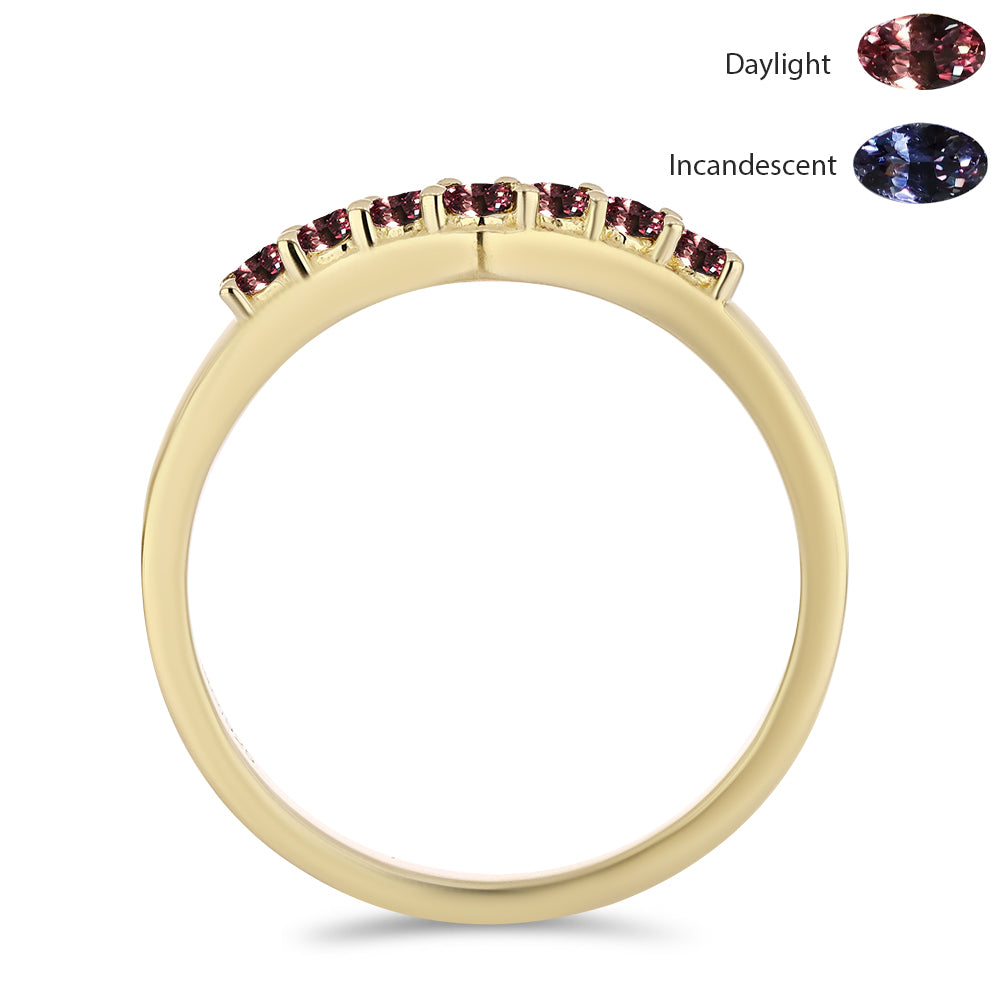 Anillo de Plata Bañada en Oro con Granate Multicolor de Tsivory 2 