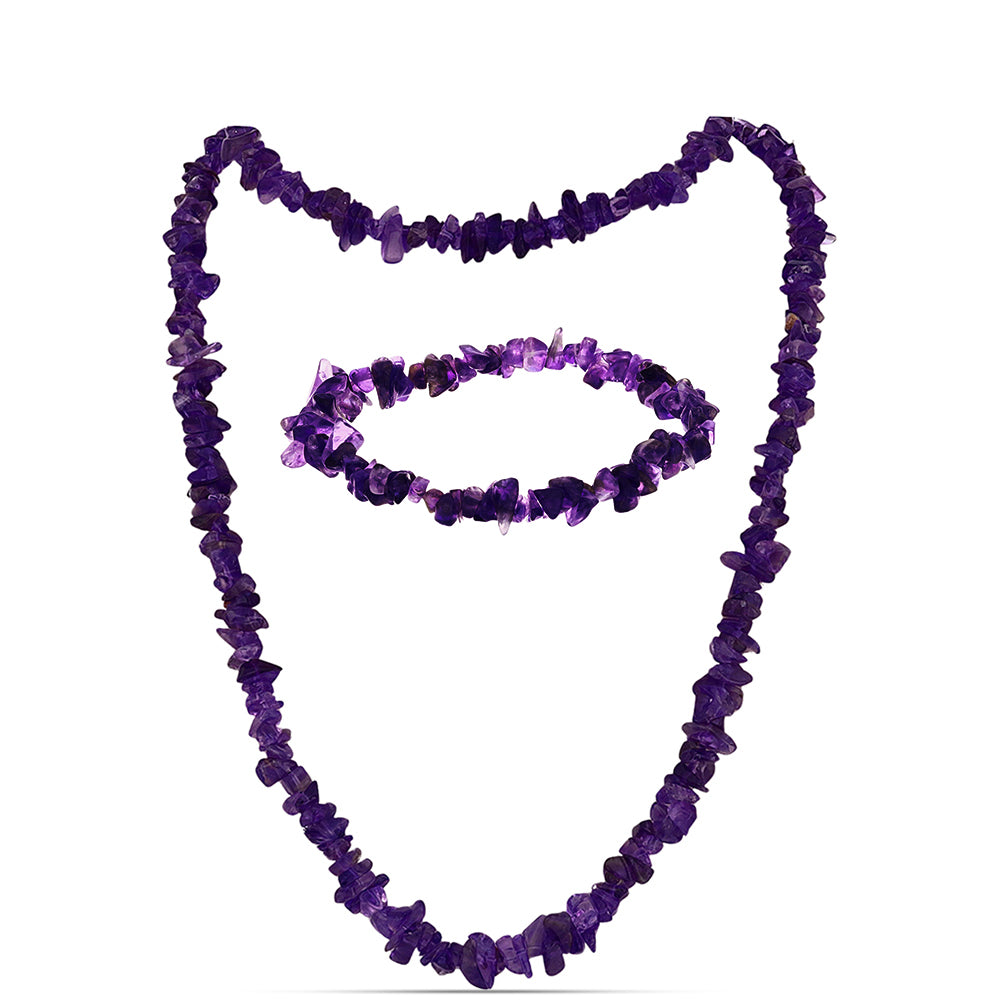 Conjunto Pepita con Amatista de Marruecos ( Collar +Pulsera ) 1 