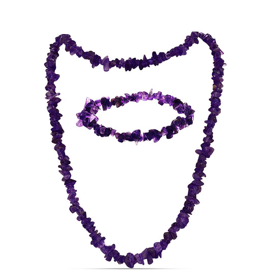 Conjunto Pepita con Amatista de Marruecos ( Collar +Pulsera )