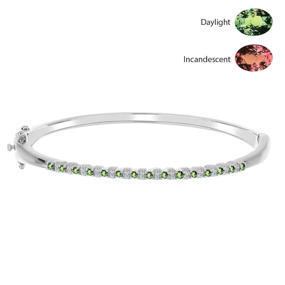 Brazalete de Plata con Alejandrita natural y Topacio Blanco 1 