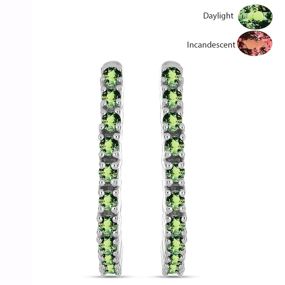 Pendientes de Plata con Alejandrita natural