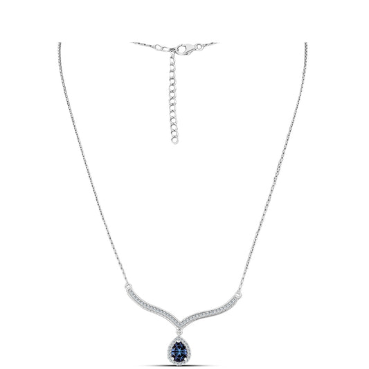 Collar de Plata con Moisanita "Púrpura Imperial" y Topacio Blanco