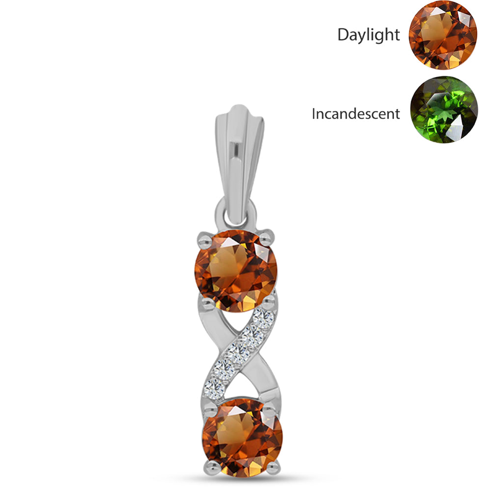 Colgante de Plata con Zultanita de Anatolia certificado y cultivado en laboratorio y Topacio Blanco 1 