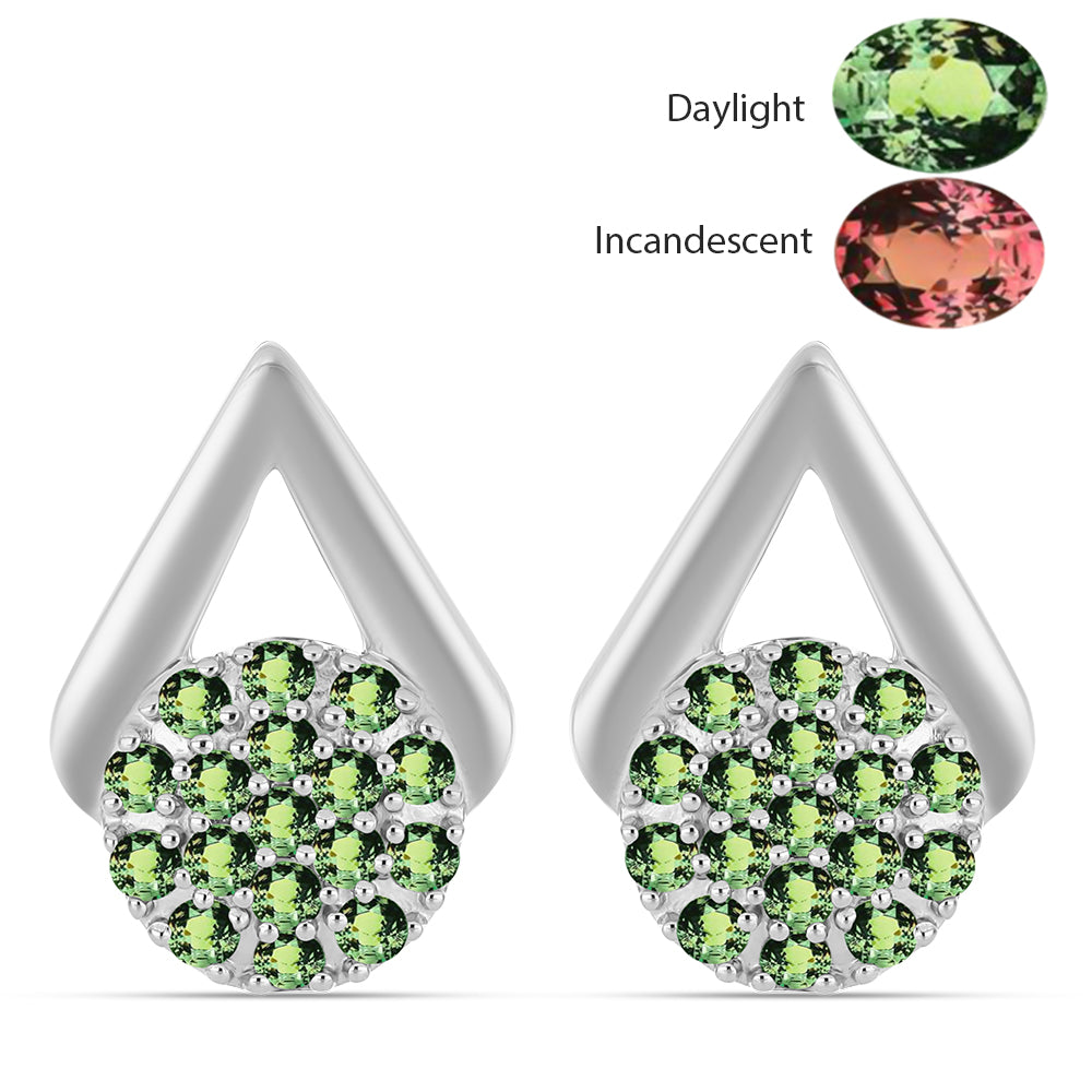Pendientes de Plata con Alejandrita natural 1 