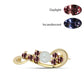 Broche de Plata Bañada en Oro con Granate Multicolor de Tsivory y Perla blanca de agua dulce