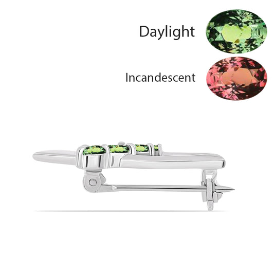 Broche de Plata con Alejandrita natural