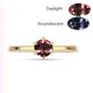 Anillo de Plata Bañada en Oro con Granate Multicolor de Tsivory