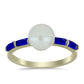 Anillo de Plata Bañada en Oro con Lapislázuli y Perla de Agua Dulce
