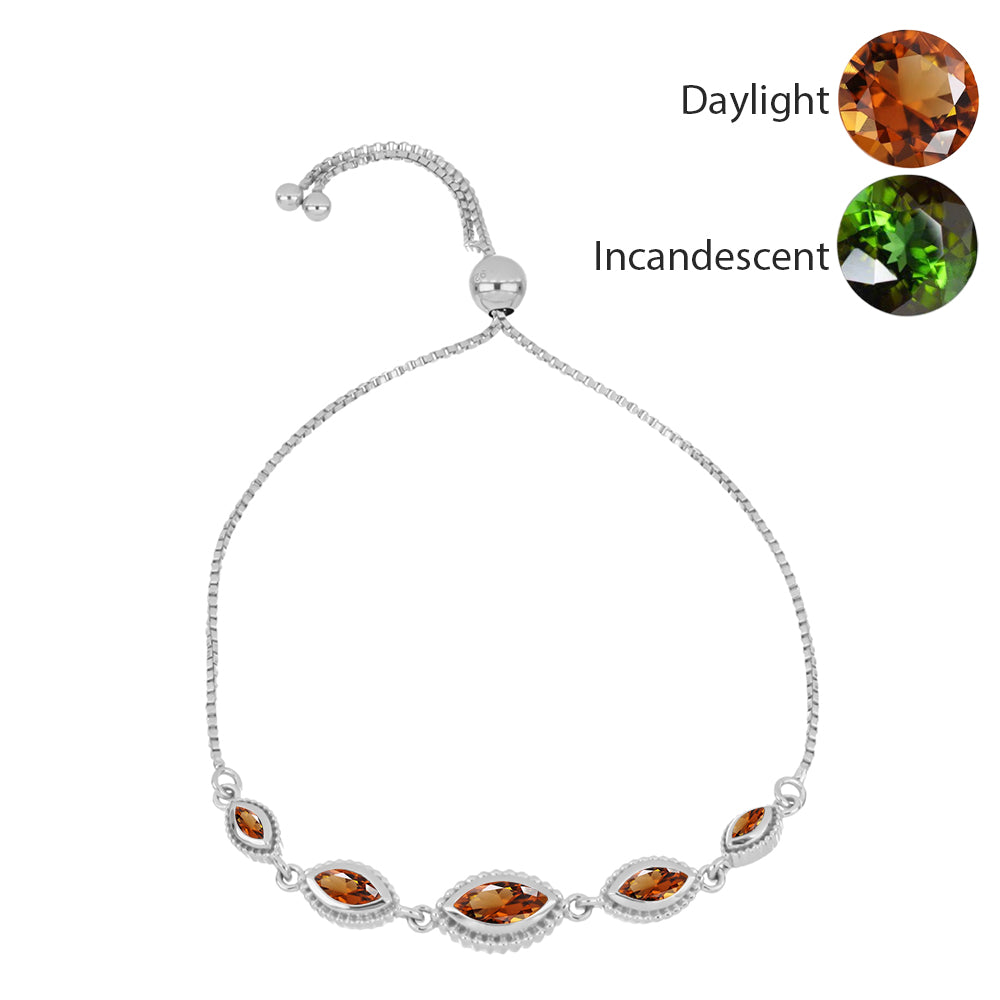 Pulsera de Plata con Zultanita de Anatolia certificado y cultivado en laboratorio 1 