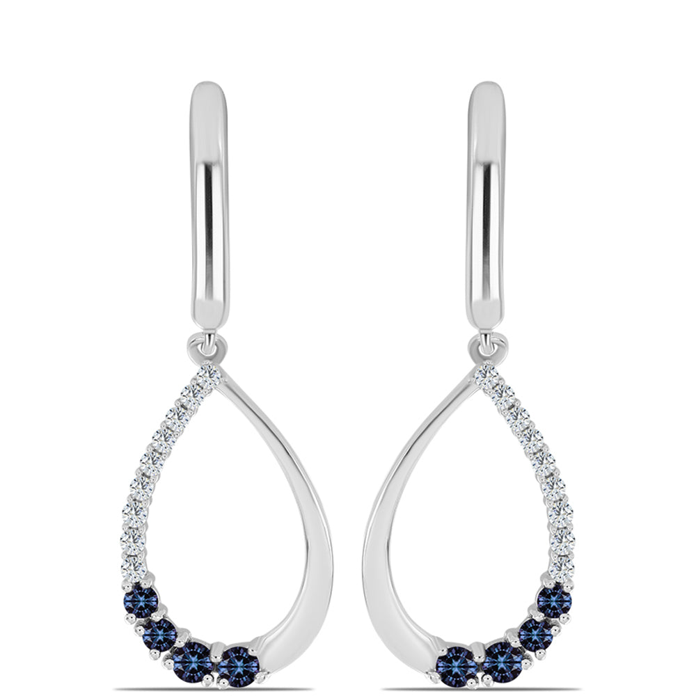 Pendientes de Plata con Moisanita "Púrpura Imperial" y Topacio Blanco 1 