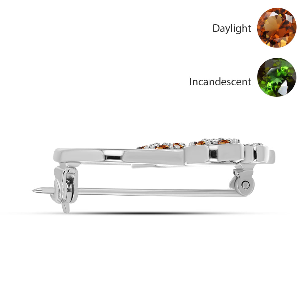 Broche de Plata con Zultanita de Anatolia certificado y cultivado en laboratorio 2 