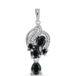 Colgante de Plata con Obsidiana y Topacio Blanco