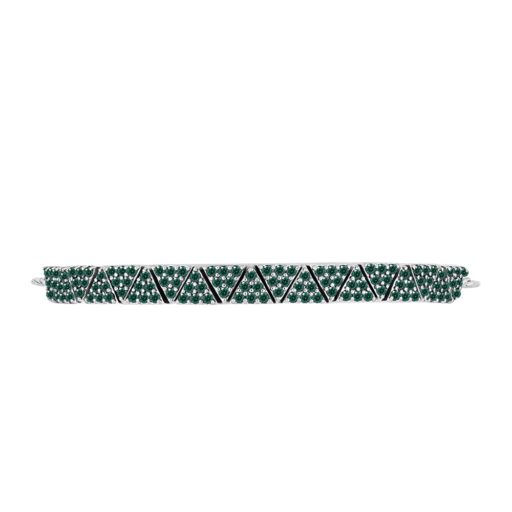 Pulsera de Plata con Moissanita azul mar verdosa 2 