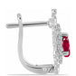 Pendientes de Plata con Rubí de Madagascar y Topacio Blanco