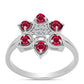 Anillo de Plata con Rubí de Madagascar y Topacio Blanco