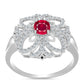 Anillo de Plata con Rubí de Madagascar y Topacio Blanco