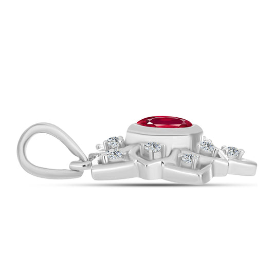 Colgante de Plata con Rubí de Madagascar y Topacio Blanco