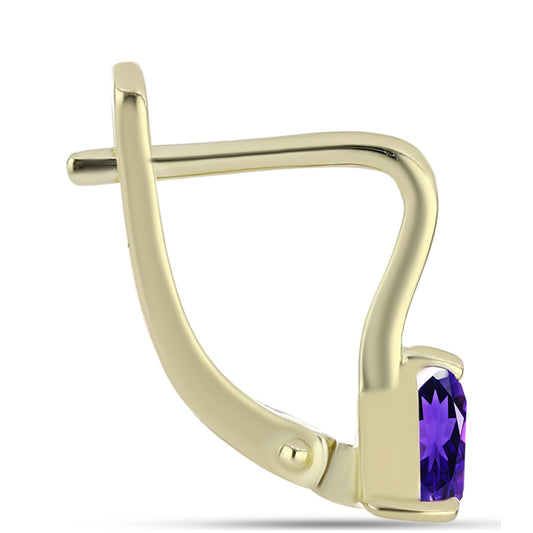 Pendientes de Plata Bañada en Oro con Amatista de Marruecos