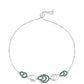 Pulsera de Plata con Moissanita azul mar verdosa