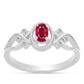 Anillo de Plata con Rubí de Madagascar y Topacio Blanco