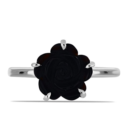 Anillo de Plata con Obsidiana