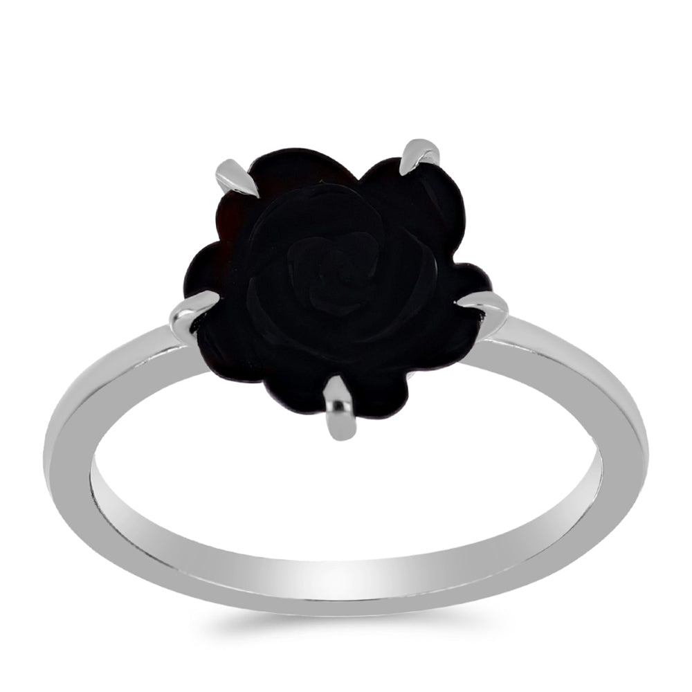 Anillo de Plata con Obsidiana