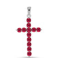 Cruz Colgante de Plata con Rubí de Madagascar