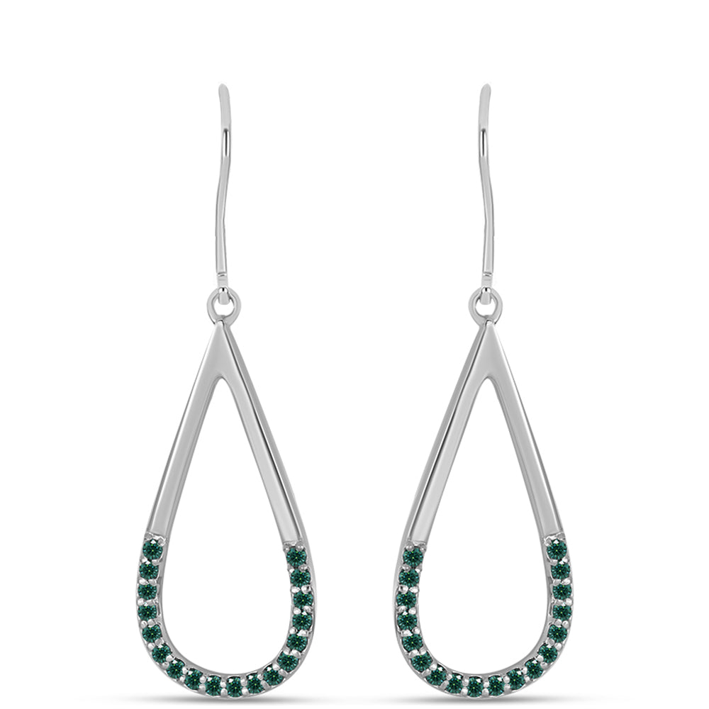 Pendientes de Plata con Moissanita azul mar verdosa 1 