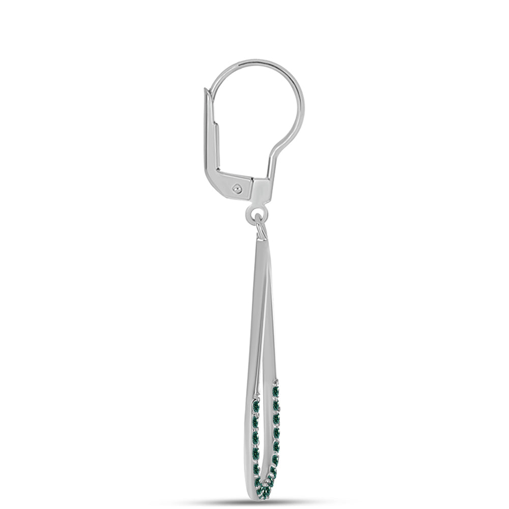 Pendientes de Plata con Moissanita azul mar verdosa