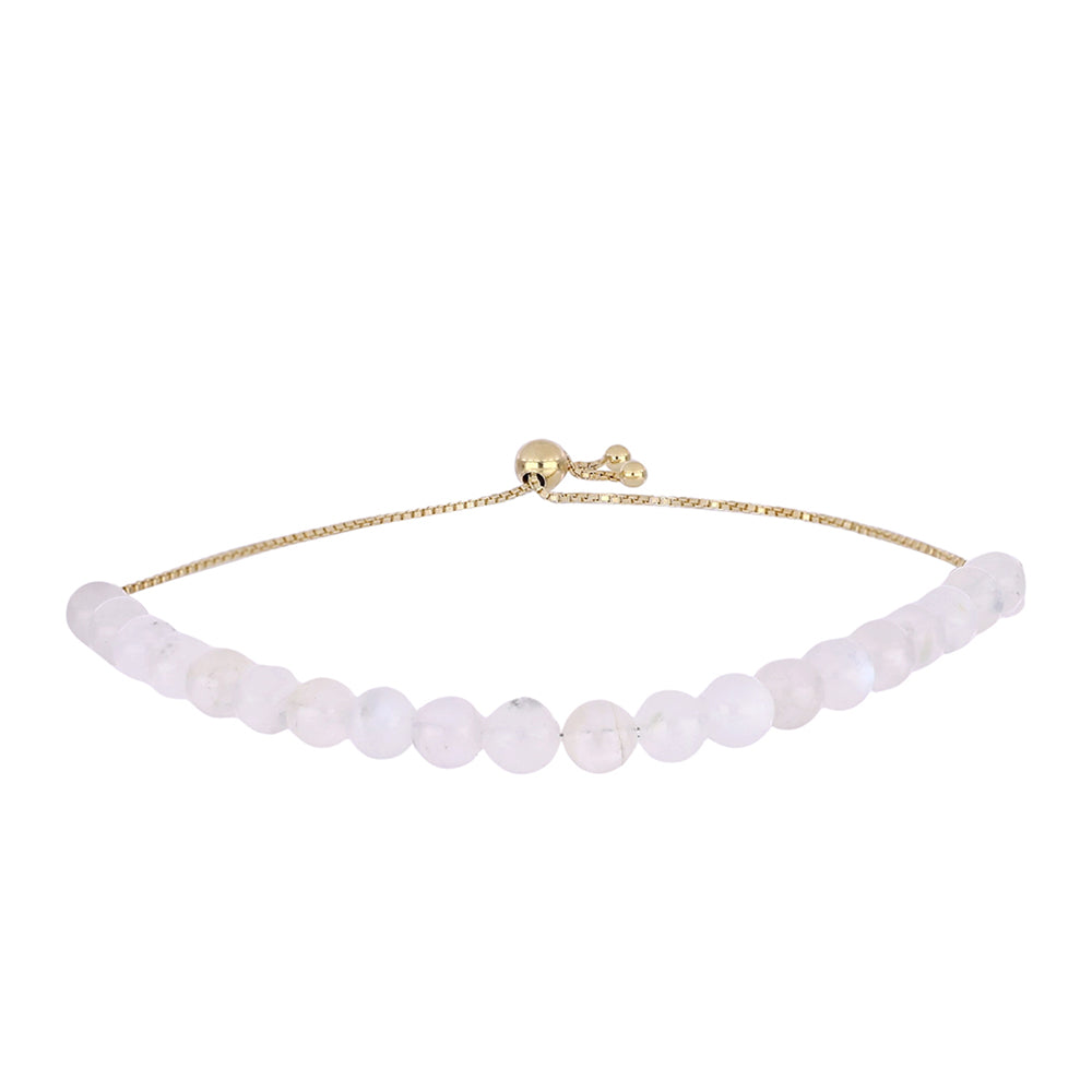 Pulsera de Plata Bañada en Oro con Piedra Lunar Arco Iris 1 