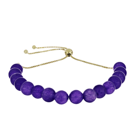 Pulsera de Plata Bañada en Oro con Amatista de Marruecos