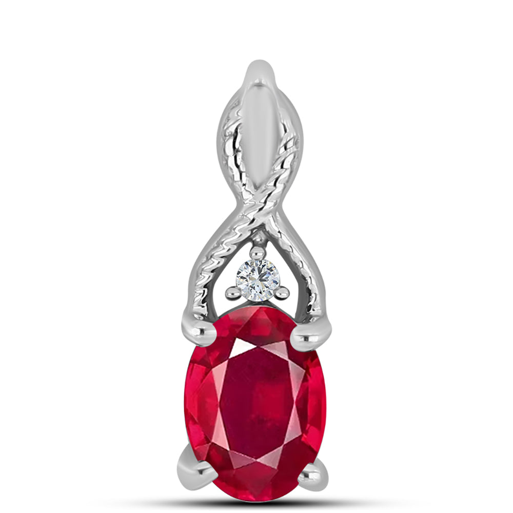 Colgante de Plata con Rubí de Madagascar y Topacio Blanco