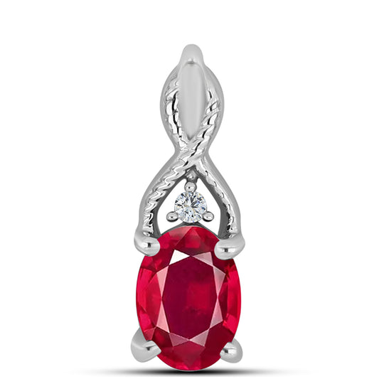 Colgante de Plata con Rubí de Madagascar y Topacio Blanco