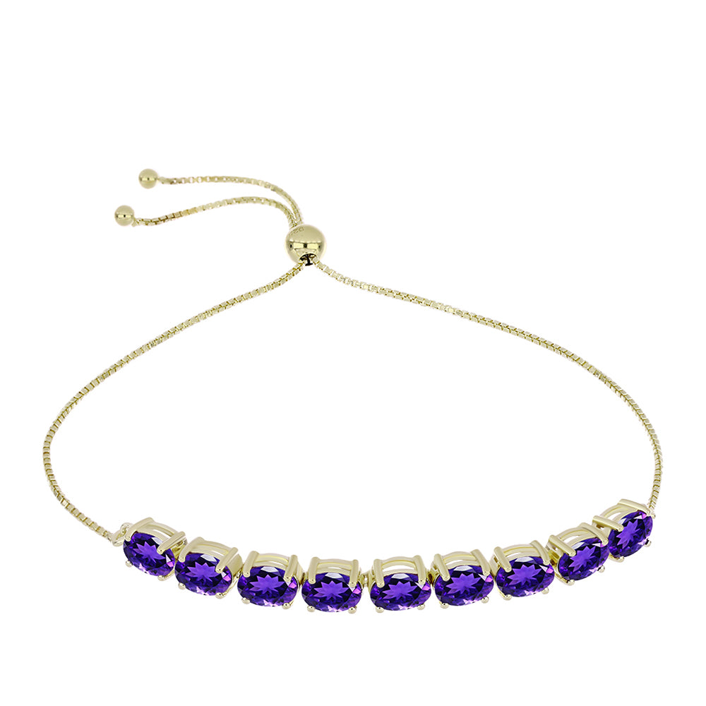 Pulsera de Plata Bañada en Oro con Amatista de Marruecos 1 