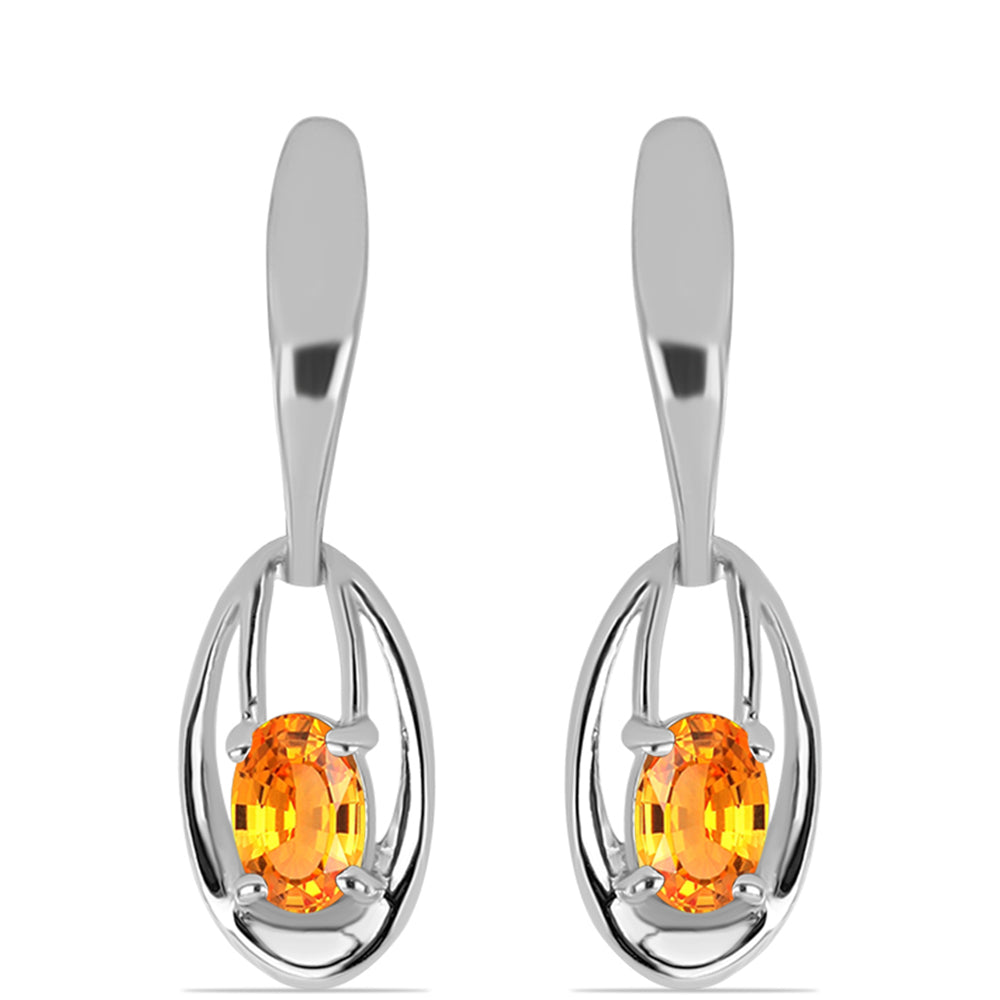 Pendientes de Plata con Zafiro Padparadscha