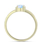 Anillo de Plata Bañada en Oro con Piedra Lunar Arco Iris