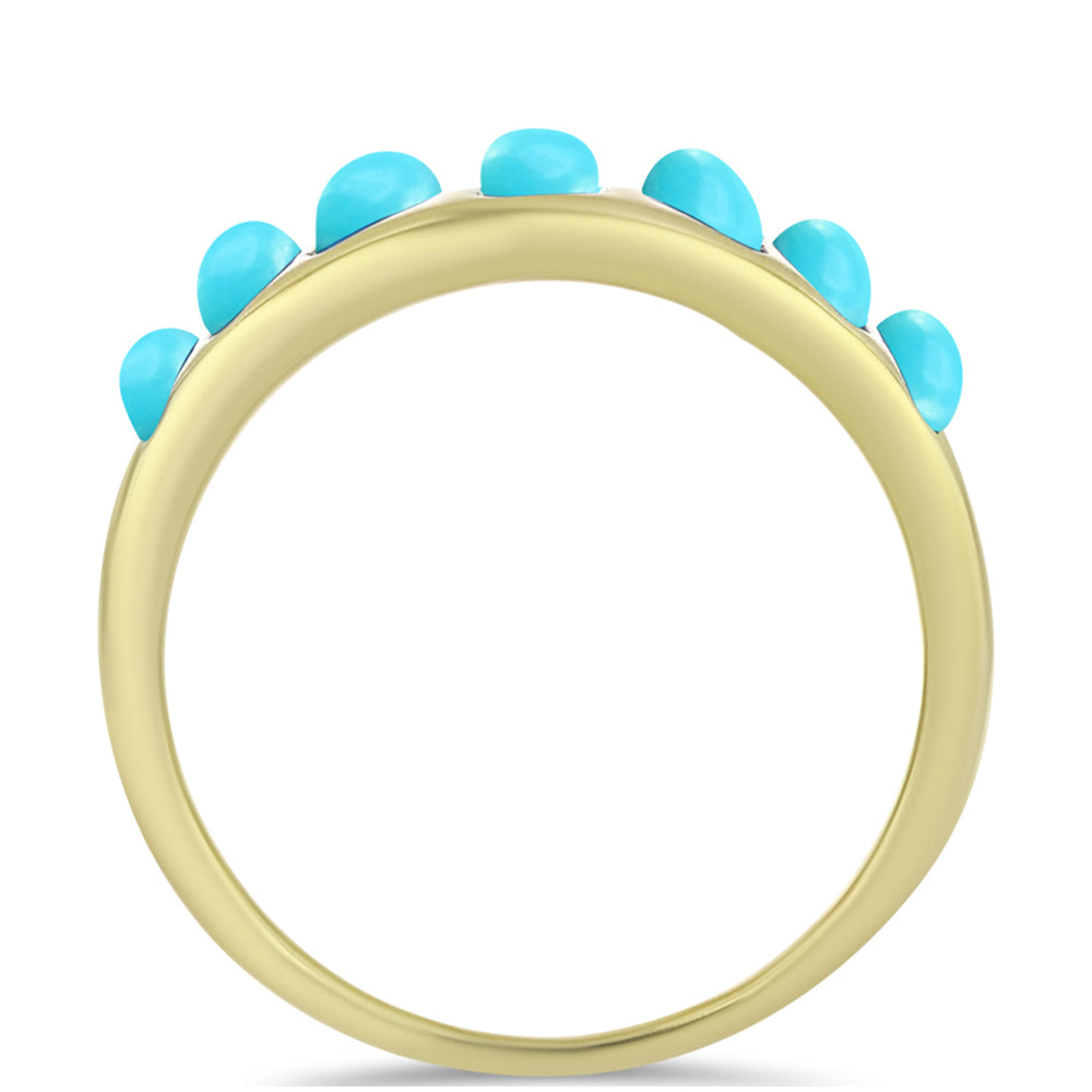 Anillo de Plata Bañada en Oro con Turquesa Bella Durmiente 2 