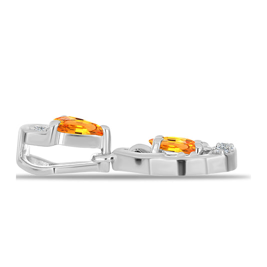 Colgante de Plata con Zafiro Padparadscha y Topacio Blanco