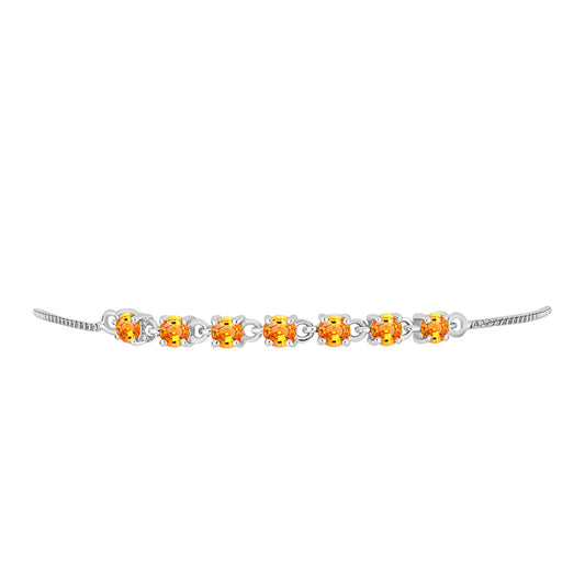 Pulsera de Plata con Zafiro Padparadscha