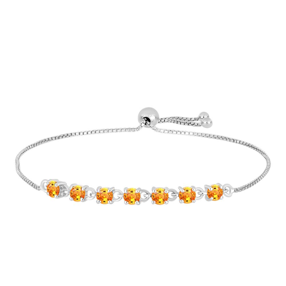 Pulsera de Plata con Zafiro Padparadscha
