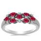 Anillo de Plata con Rubí de Madagascar y Topacio Blanco