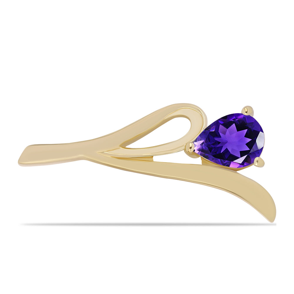 Broche de Plata Bañada en Oro con Amatista de Marruecos