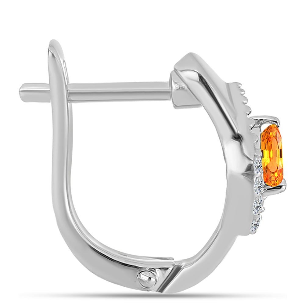 Pendientes de Plata con Zafiro Padparadscha y Topacio Blanco 2 