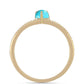 Anillo de Plata Bañada en Oro con Turquesa Bella Durmiente