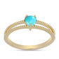 Anillo de Plata Bañada en Oro con Turquesa Bella Durmiente