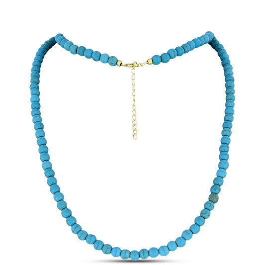 Collar de Plata Bañada en Oro con Turquesa Bella Durmiente