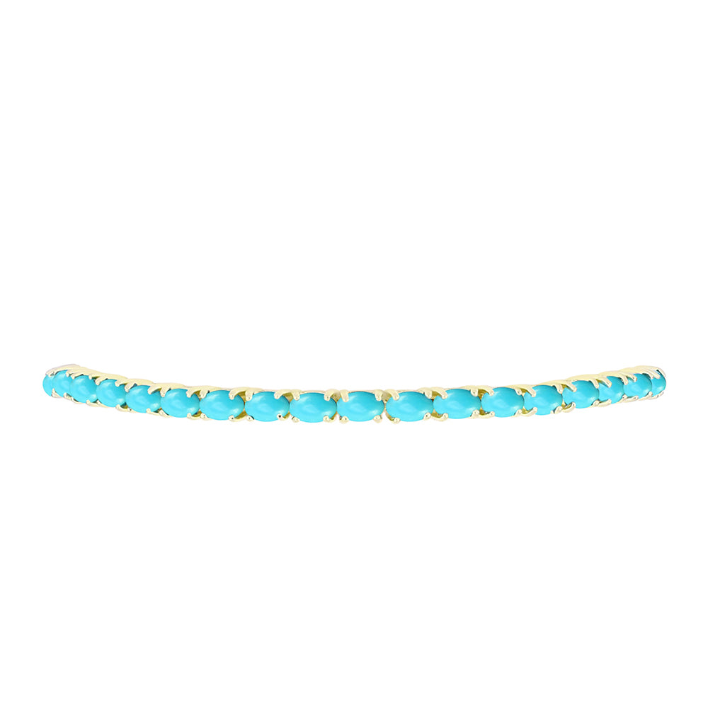 Pulsera de Plata Bañada en Oro con Turquesa Bella Durmiente 2 