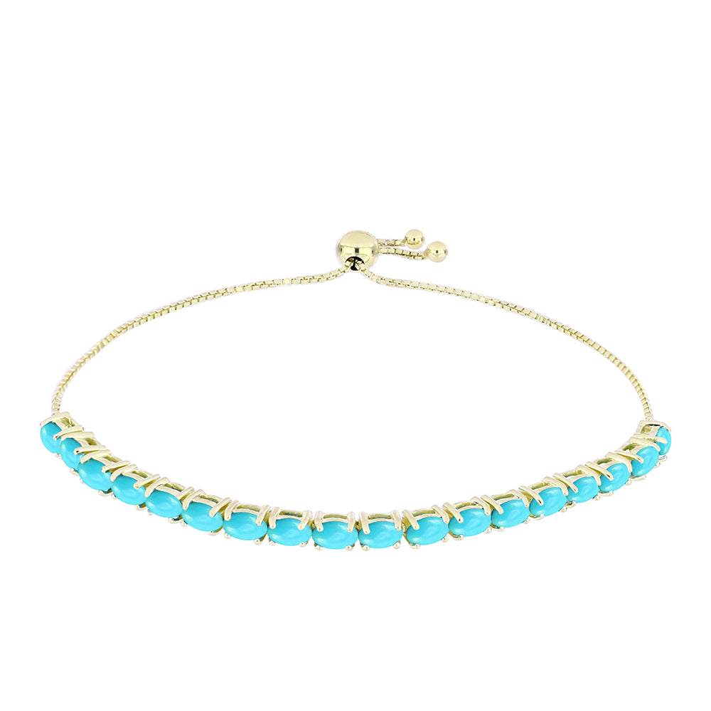 Pulsera de Plata Bañada en Oro con Turquesa Bella Durmiente 1 