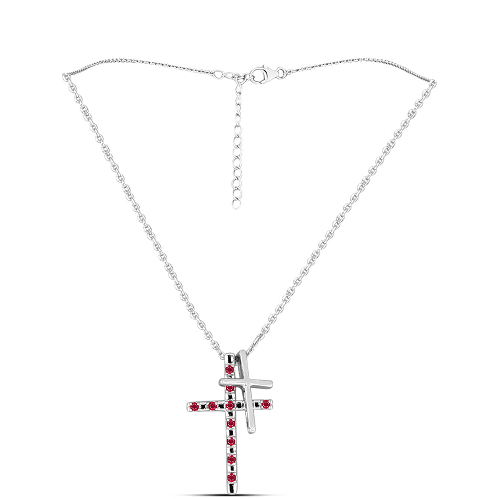 Cruz Conjunto de Plata con Rubí de Madagascar ( Colgante ) 1 